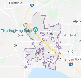 Map of Lehi, Ut